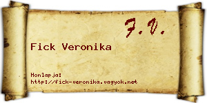 Fick Veronika névjegykártya